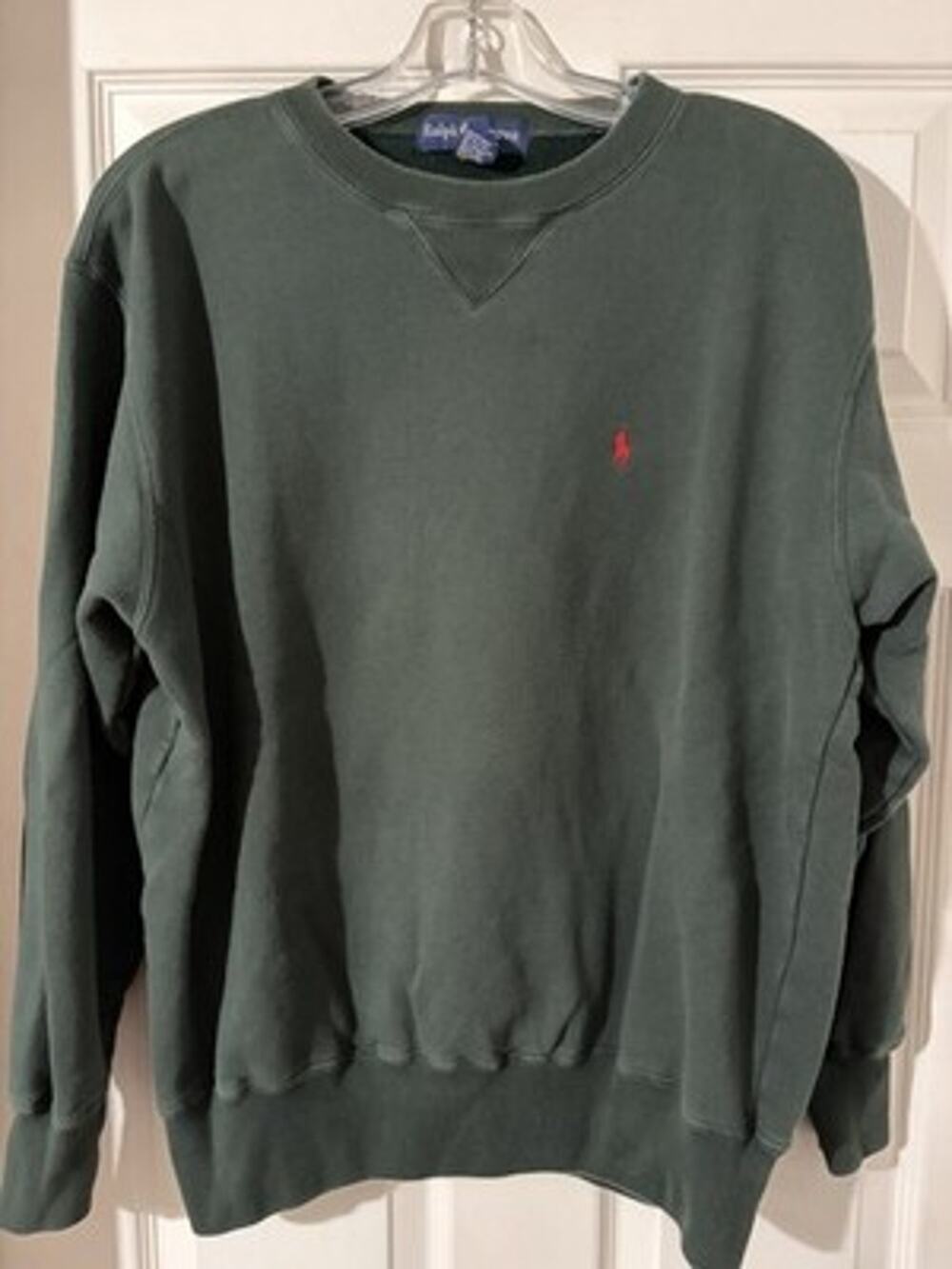 Vintage Polo Ralph Lauren Sweatshirt Green Red Pony Sz M